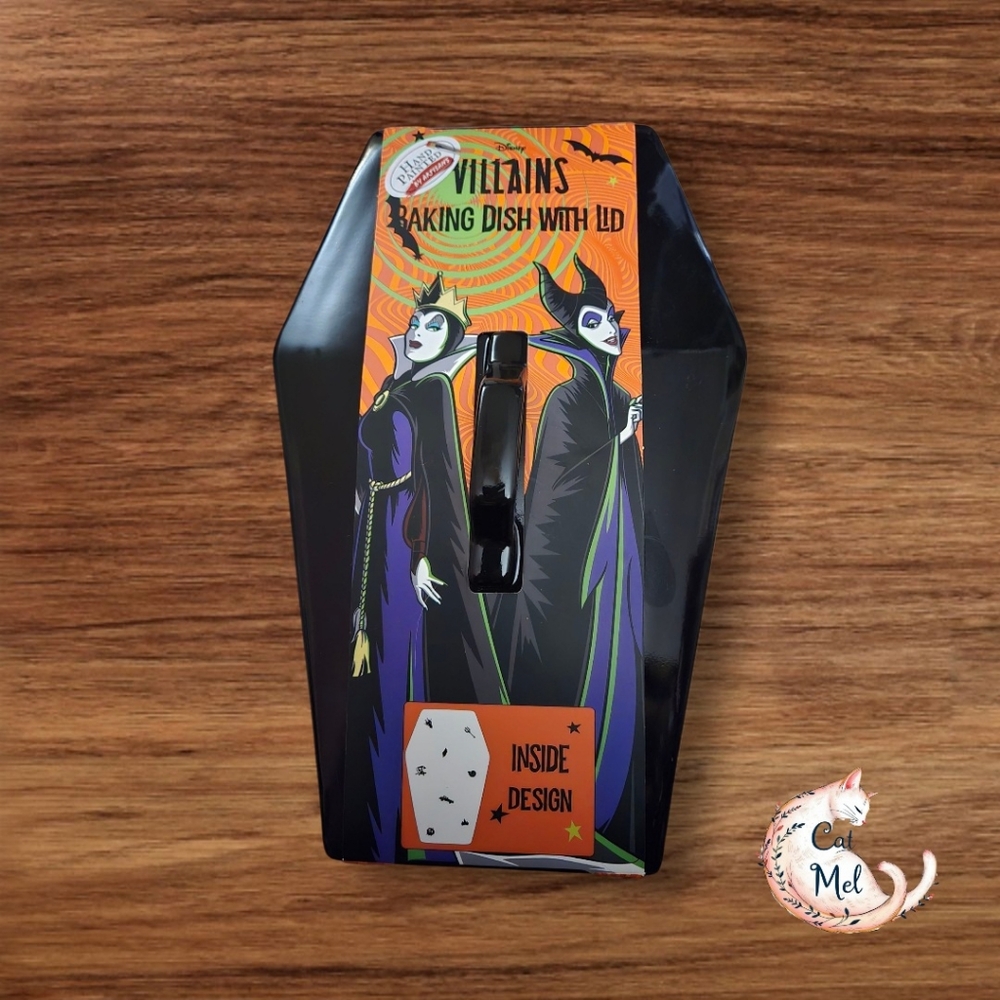 Disney Villains Halloween Coffin Baking Casserole Brownie Dish With Lid 12x4x3